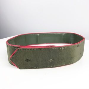 Vintage Green Fabric Waist Belt